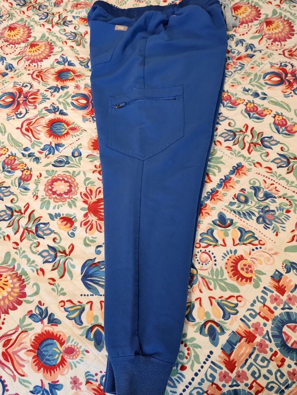 FIGS Zamora Ladies High Waisted Jogger Scrub Pants Small Blue 6 Pocket Comfort